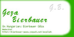 geza bierbauer business card