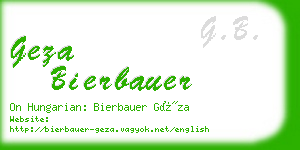 geza bierbauer business card